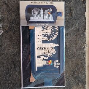 3D Pop Up Card with Blue and White Design